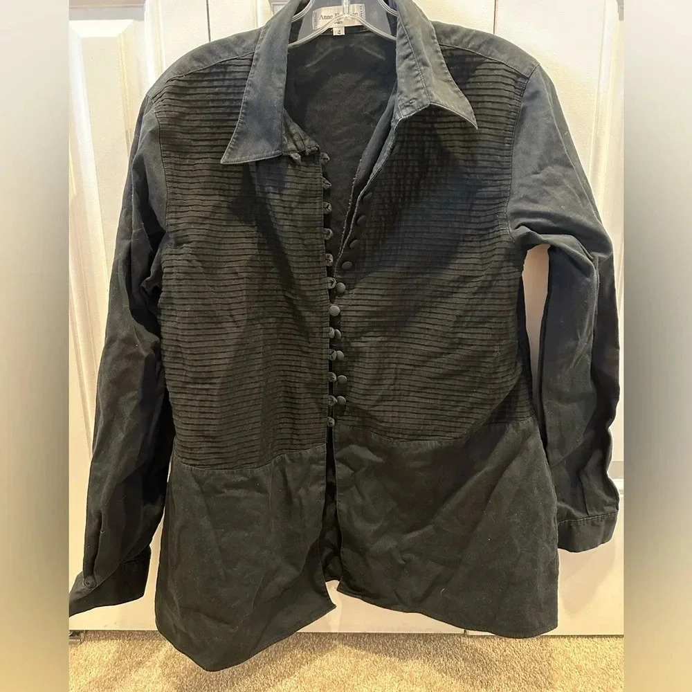 Anne Fontaine Paris Black Cotton button down size 4